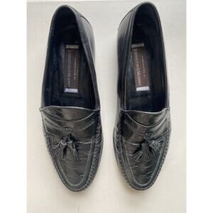 Johnston & Murphy Black Dress Shoes Mens 9 M Leather Tassel Loafers Career Wear